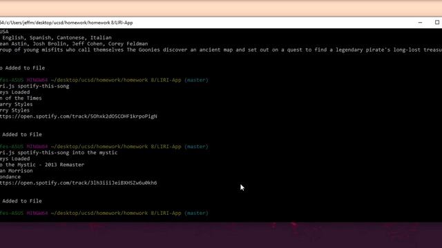 LIRI App Example - UCSD Fullstack Course