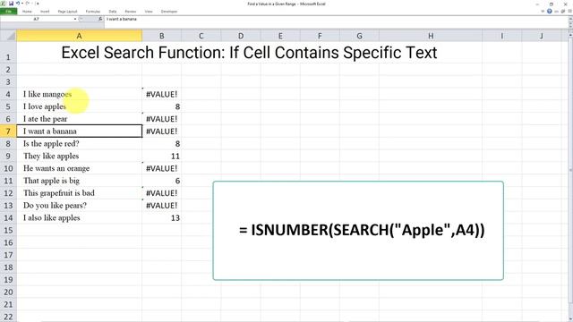 Excel Search Function: If Cell Contains Specific Text смотреть онлайн