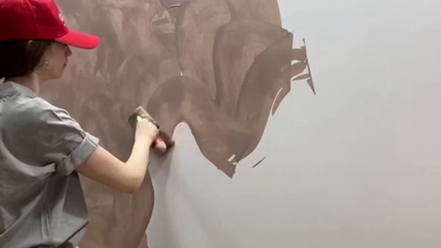 Шёлковая декоративная штукатурка Arabesco Pearl от французской компании Clavel.  Нанесения AR 1