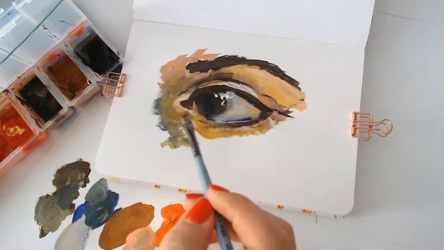 Как рисовать и строить глаз. Гуашь. Поэтапно смотреть онлайн