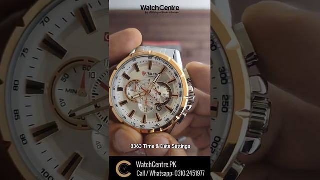 8363 Curren Rose Gold Chronograph Men's Steel Chain Gift Watch