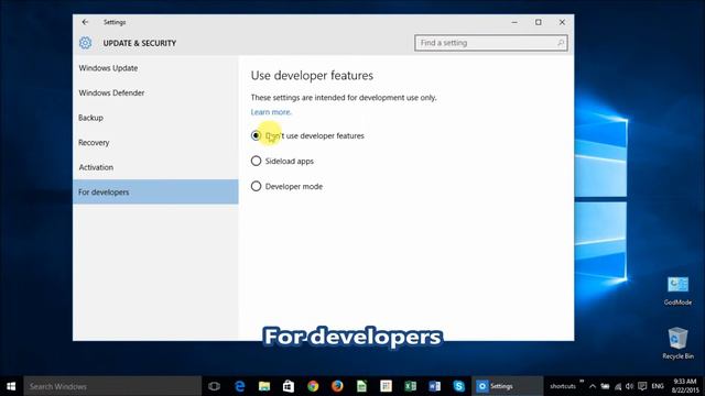 windows 10 enable or disable developers mode смотреть онлайн