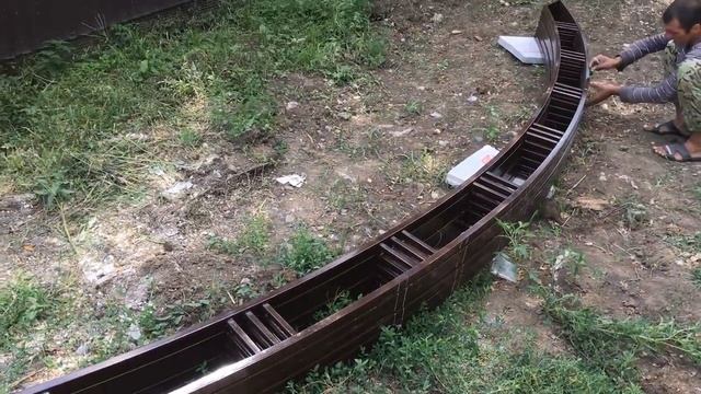 арочный навес N28 из металлочерепицы