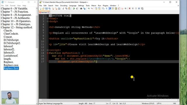 JavaScript full course | JavaScript Tutorial Chapter 12 - JavaScript String method