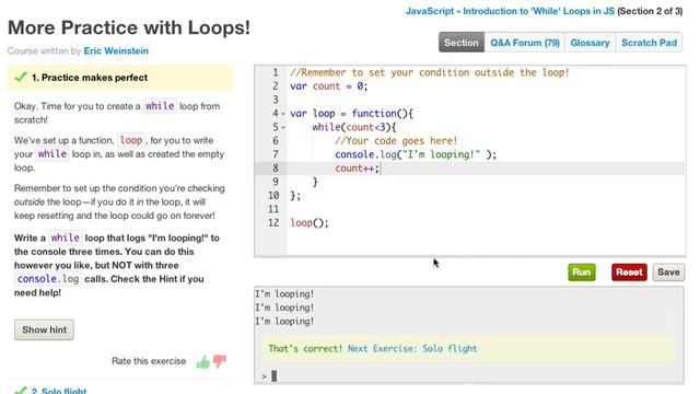 Javascript While and Do/While loops! : Codecademy