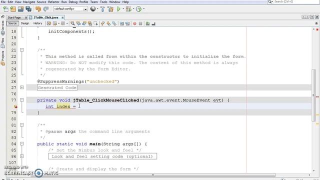 Java - JTable Mouse Clicked Event / Display The Row Columns Sum Using NetBeans [ with source code ]