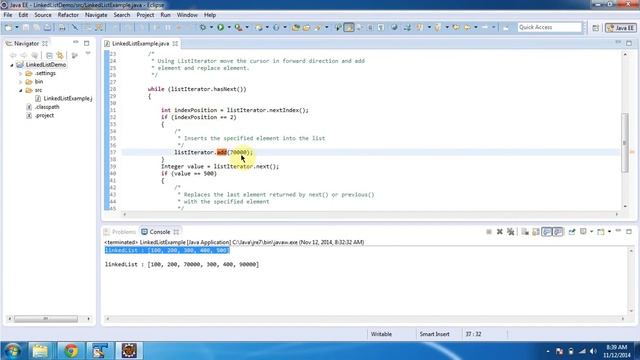 How to add and replace the object in LinkedList using ListIterator? | Java Collection Framework смотреть онлайн
