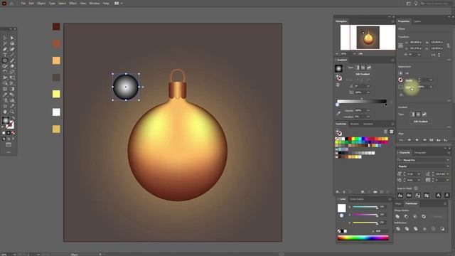 КАК НАРИСОВАТЬ НОВОГОДНИЙ ШАРИК? УРОК в ADOBE ILLUSTRATOR (Иллюстраторе). смотреть онлайн