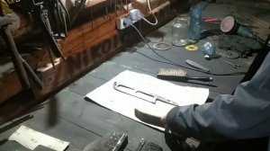 Нож без ковки и гриндера из старой шины бензопилы Урал. (knife without forging and grinder)