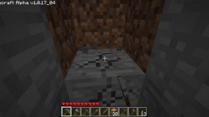 Minecraft alpha 1.0.17_04 (making a small tunnel