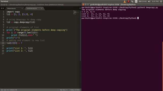Python Programming Tutorial | copy in Python (Deep Copy and Shallow Copy) | GeeksforGeeks