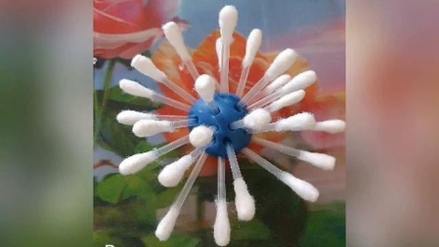 Цветы из ватных палочек от Брагиной К. Д. смотреть онлайн