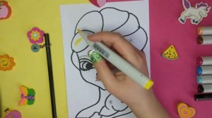 Как нарисовать Эльзу просто/ How to draw Elsa just with felt-tip pens