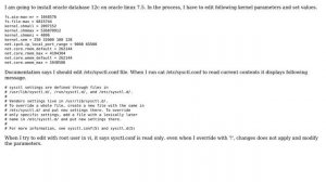 Unix & Linux: editing sysctl.conf on oracle linux 7.5