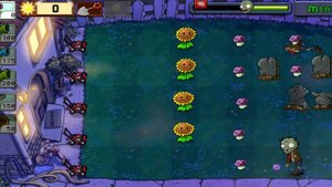 Прохождение Plants VS Zombies уровень 1 ночь