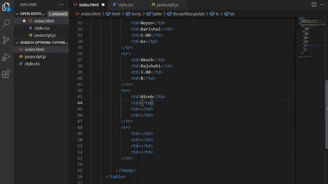 How to Create  Search Box Using Html  Css & Javascript |Filter Table Data in Javascript Tutorials