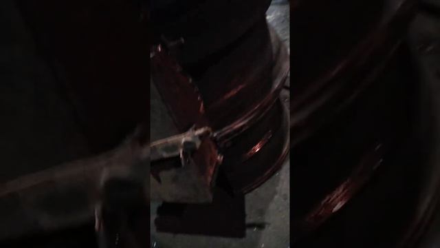 Печь в гараж из колёсных дисков. смотреть онлайн