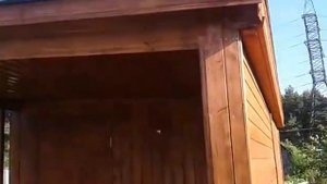 Бытовка с крыльцом покрашена акватексом тик