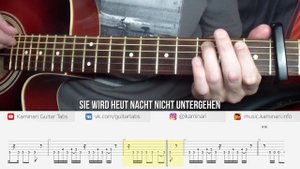 Rammstein – Sonne (fingerstyle guitar cover with karaoke lyrics, NEW free tabs)