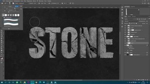 Уроки фотошопа | Как сделать каменный текст в Photoshop | Stone text in Adobe Photoshop