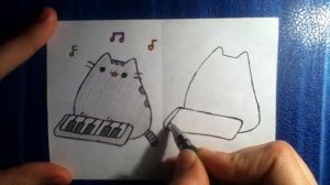 Как нарисовать кота Пушина за синтезатором?)))