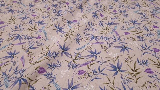 Ткань Полулён п/варёный 150 см. рис БАМБУК № 1543 вид 1 смотреть онлайн