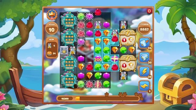 Как пройти уровень 8883 игры Сокровища Пиратов смотреть онлайн