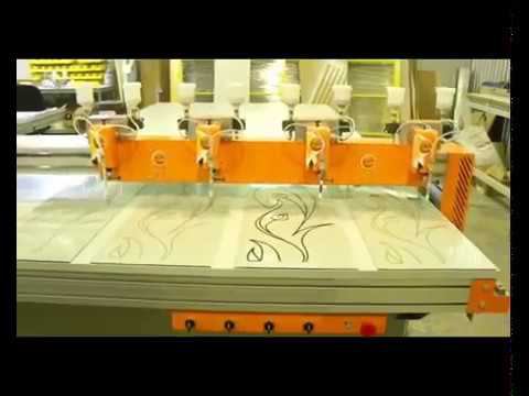 Витражный станок с 4-мя головами для огромного производства витражей смотреть онлайн