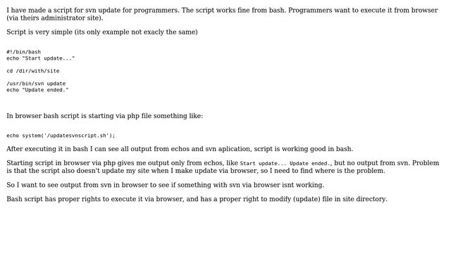 DevOps & SysAdmins: Is there a way to make output from bash script visible in browser? смотреть онлайн