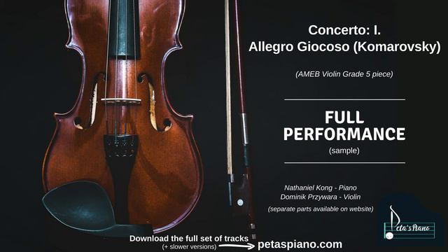Concerto: I. Allegro Giocoso (Komarovsky) - Piano & Violin Full Performance (sample) смотреть онлайн