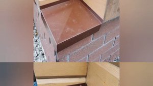 Монтаж цокольных отливов, совместно с металлическим уголком.