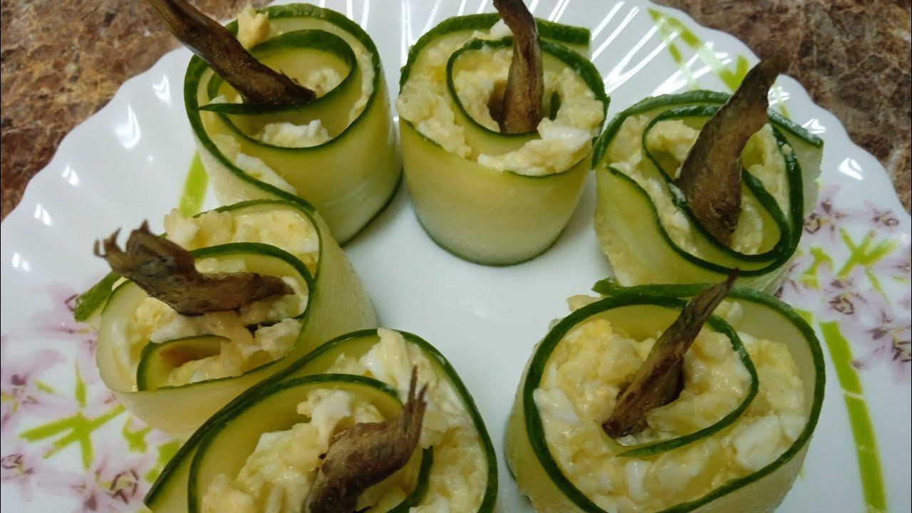 Огуречные роллы! Закуска из огурцов. Закуска без заморочек!