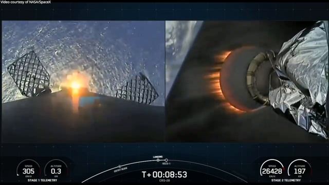 SpaceX CRS-28 launch and Falcon 9 first stage landing