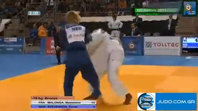 European Judo Championhips U20 Lommel 2011 Bronze -78kg MALONGA (FRA)-STEVENSON (NED) смотреть онлайн