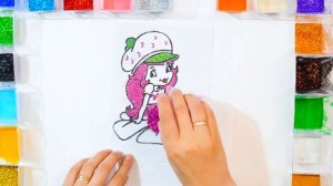 ШАРЛОТТА ЗЕМЛЯНИЧКА блёстками и песком / Раскраска для детей / Учим цвета