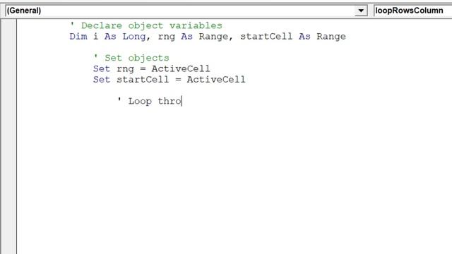 Loop through rows in a Column