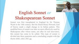 B.A.PART (I), PAPER-I ,Literary Term :- SONNET, By:- Mr. Arvind singh