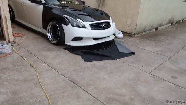G37 COUPE LIBERTY WALK CARBON FIBER SPLITTER INSTALL! смотреть онлайн