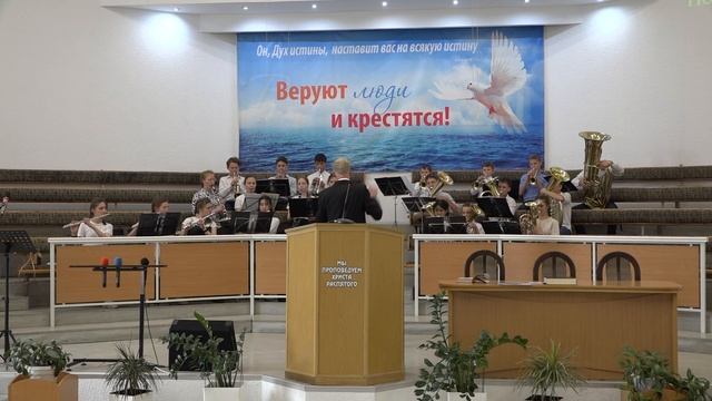 Служение 12 июня 2022 года. Гости с духовым оркестром из г. Щучинск. Церковь ЕХБ "Преображение" смотреть онлайн