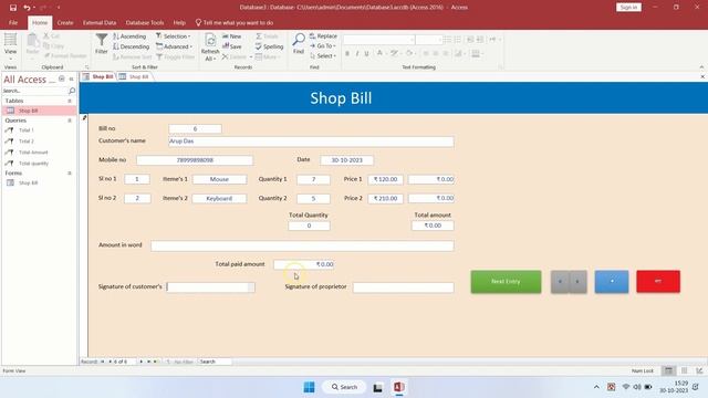 Create bill in access | Create shop bill in bangla | Create table in access | Create field name смотреть онлайн