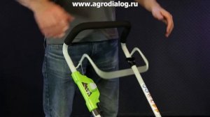 Аккумуляторный культиватор Greenworks G40TL – запуск и остановка