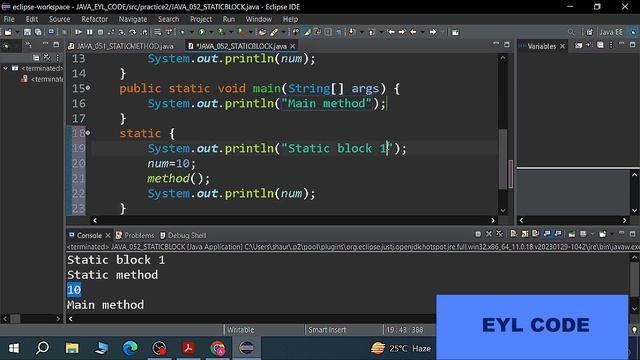 JAVA 052- STATIC BLOCK IN JAVA смотреть онлайн