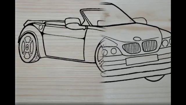 BMW. Контурные рисунки для выжигания.