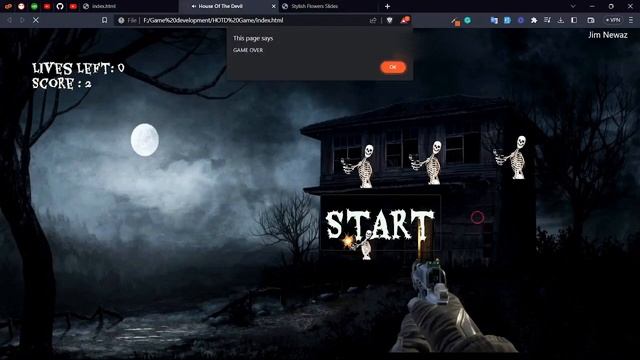 Game development using JavaScript, HTML and CSS
