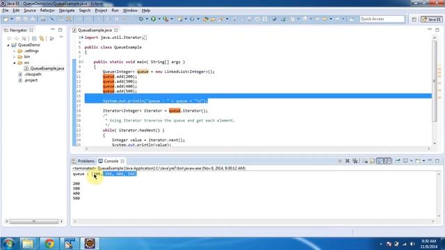 How to get elements from the Queue? | Queue (get elements) | Java Collection Framework