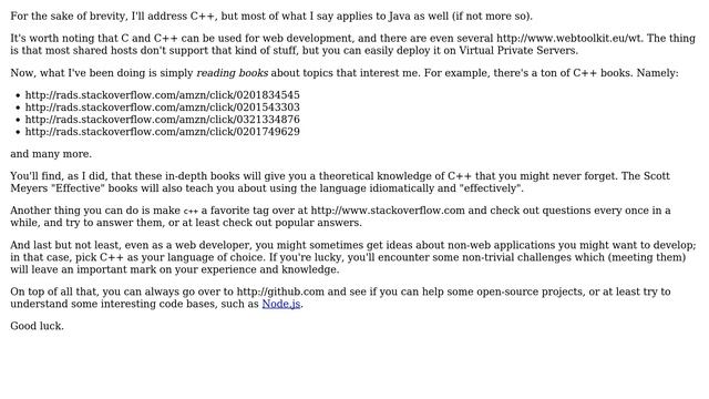 Software Engineering: Maintaining C/C++/Java skills as a web developer (4 Solutions!!)