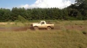 1990 Ford Bronco playing in the field