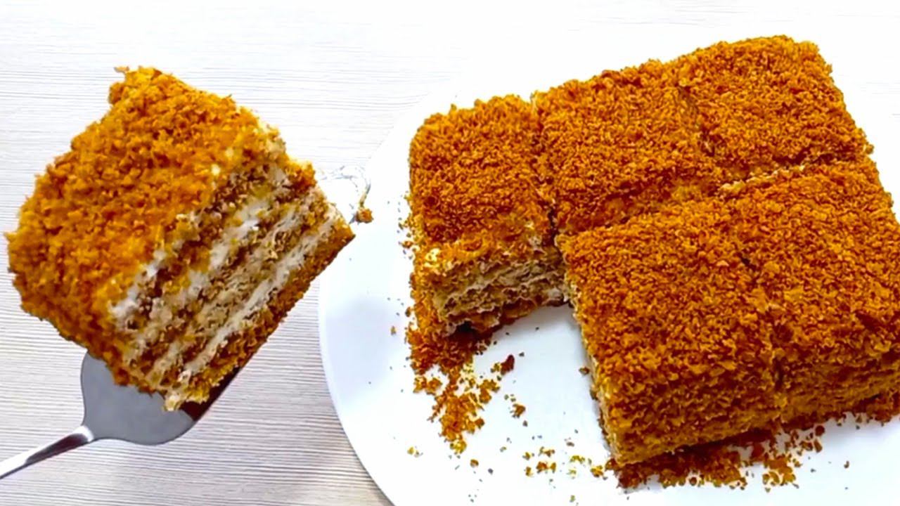 Торт Медовик ! Без раскатки коржей! Самый Простой Рецепт!Медовый торт