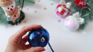 ? Простые елочные игрушки ? Шары из пайеток МК/DIY