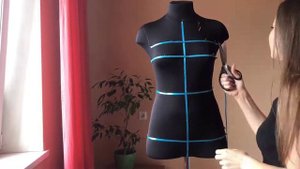 Разметка манекена по конструктивным линиям для метода наколки